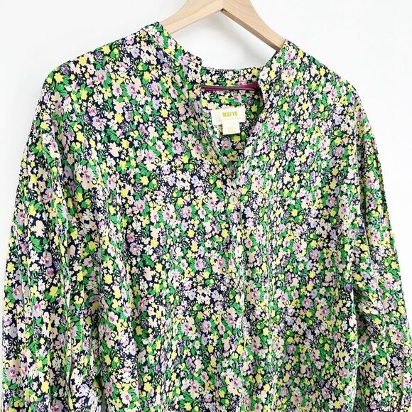 Maeve Anthropologie Ashleigh Puff Sleeved Button Down Blouse Floral Women's S - Picture 3 of 10